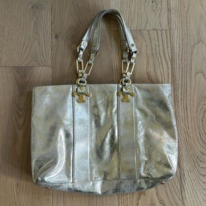 Gold Tory Burch Tote